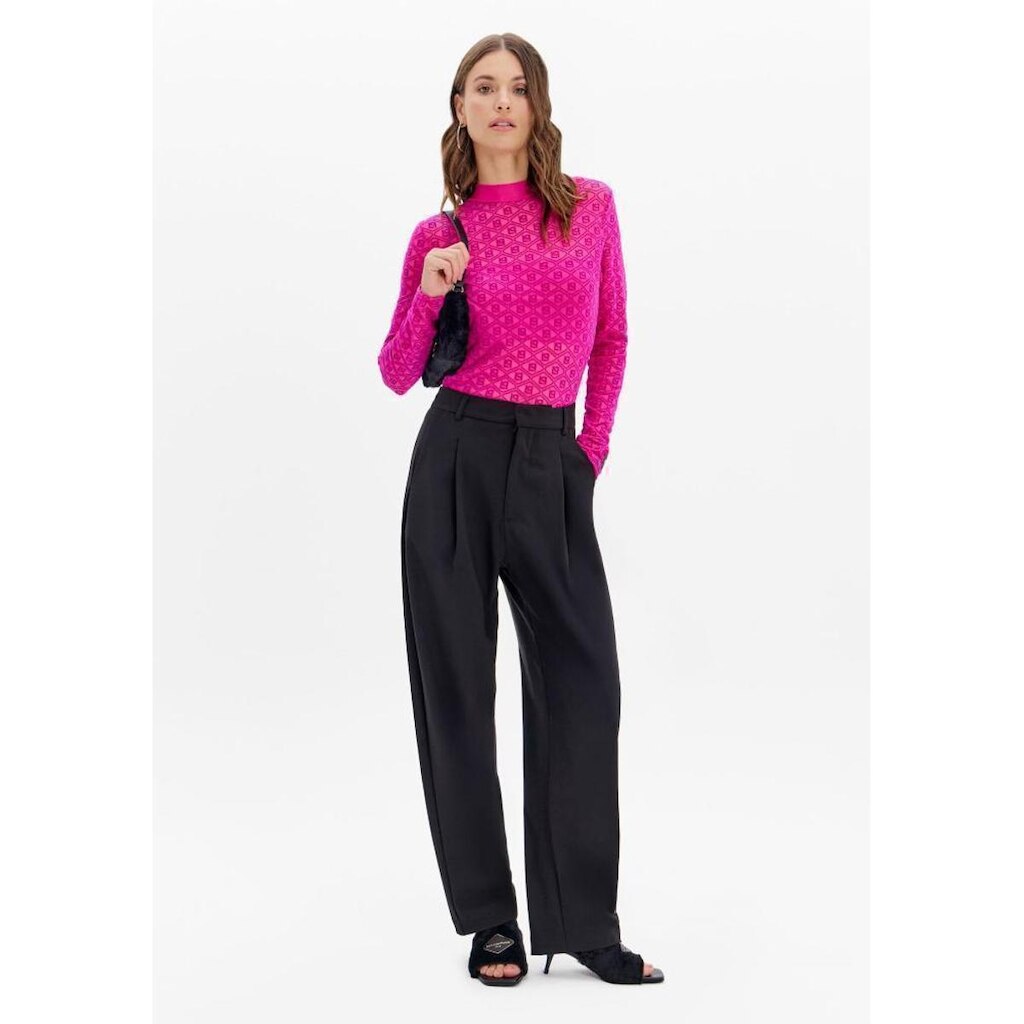 Calça Reta De Cintura Alta Com Bolsos E Passantes