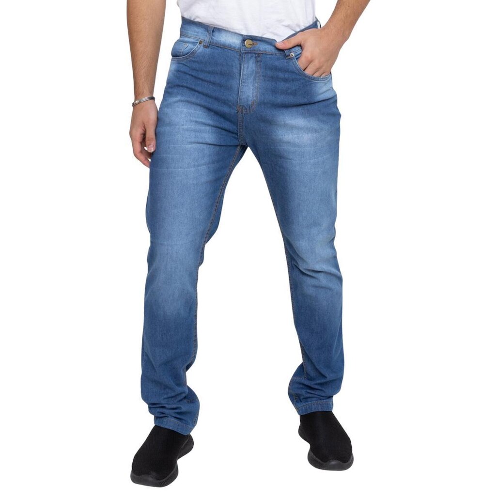 Calça Reta Masculina em Jeans - Leo