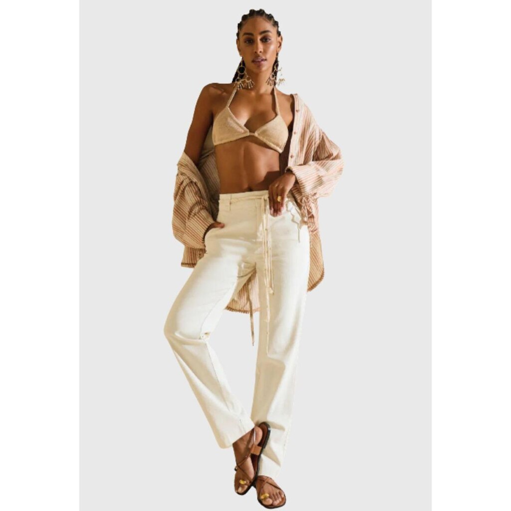 Calça Reta Média Morena Rosa