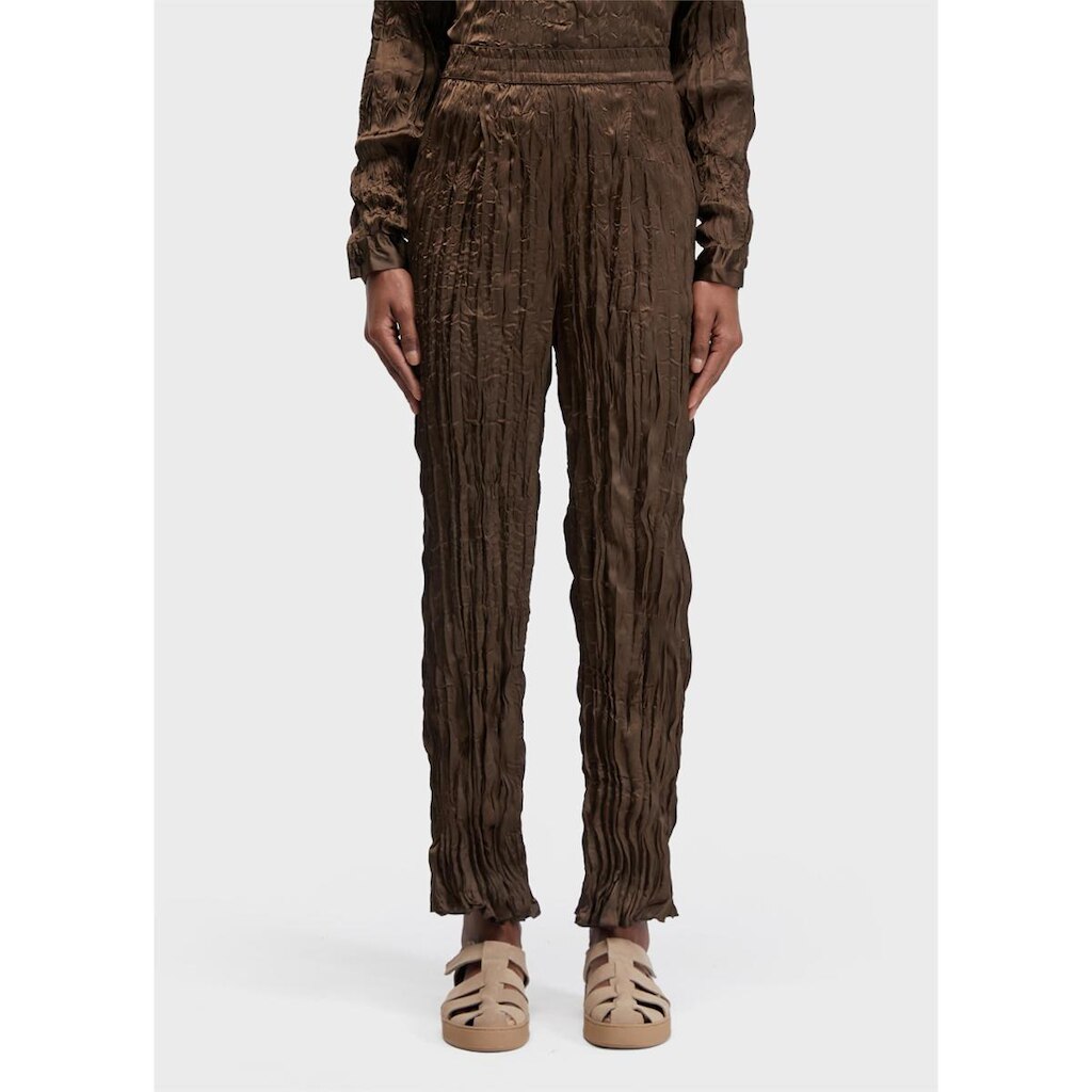 Calça reta wrinkled satin double face OSKLEN