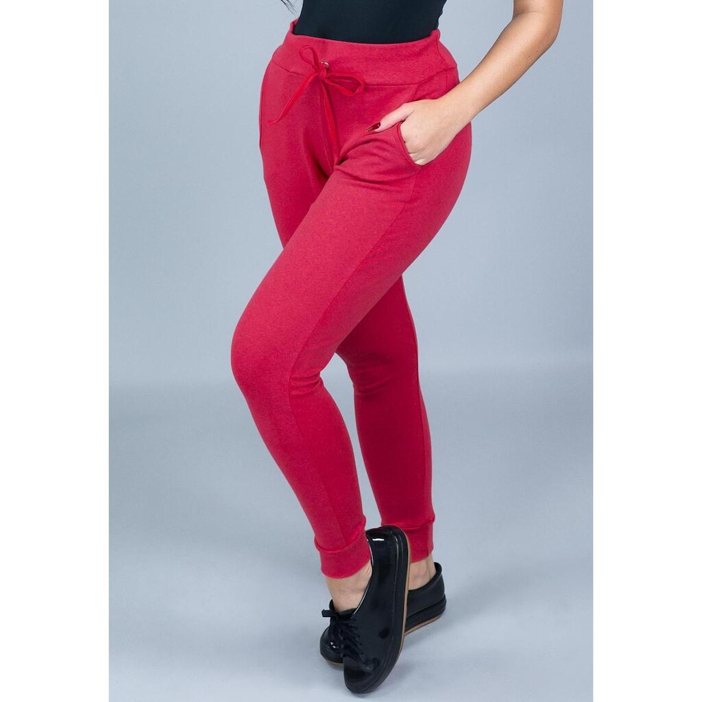 Calça Ribana Cintura Alta Moletom Mvb Modas Feminina