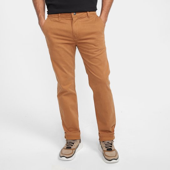 Calça Sarja Calvin Klein Chino Skinny Color Masculina - Caqui+Ferrugem Menor preço em Calça Sarja Calvin Klein Chino Skinny Color Masculina - Caqui+Ferrugem