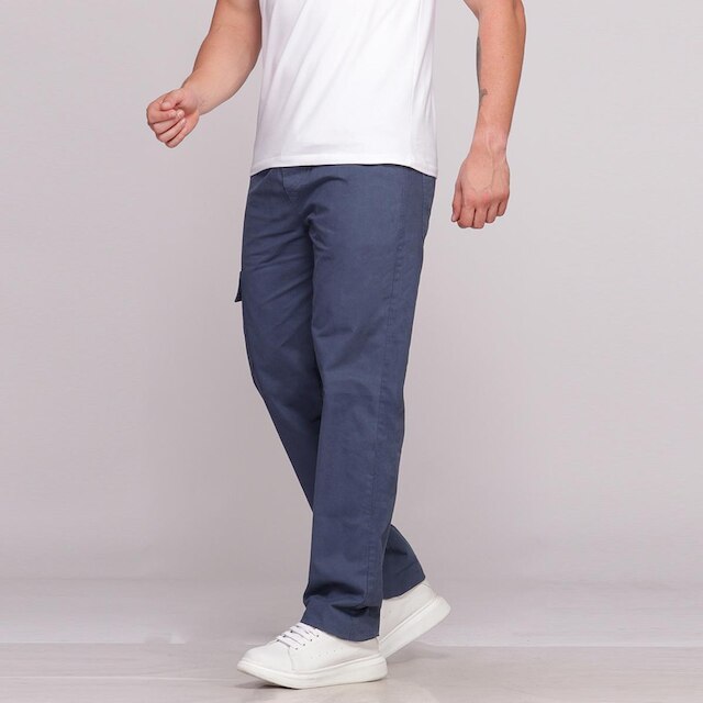 Calça Sarja Cargo Masculina Cintura Elastico 7733