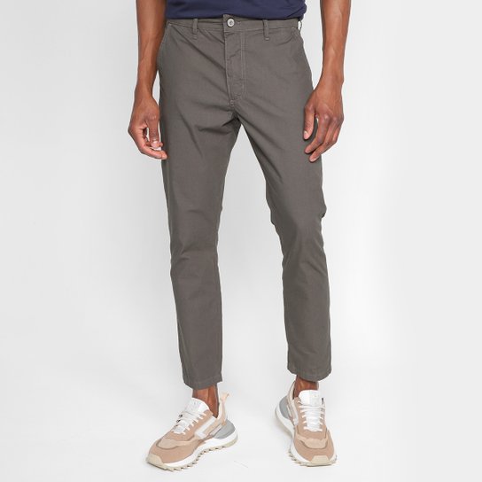 Calça Sarja Forum Johann Slim Masculina - Verde Menor preço em Calça Sarja Forum Johann Slim Masculina - Verde