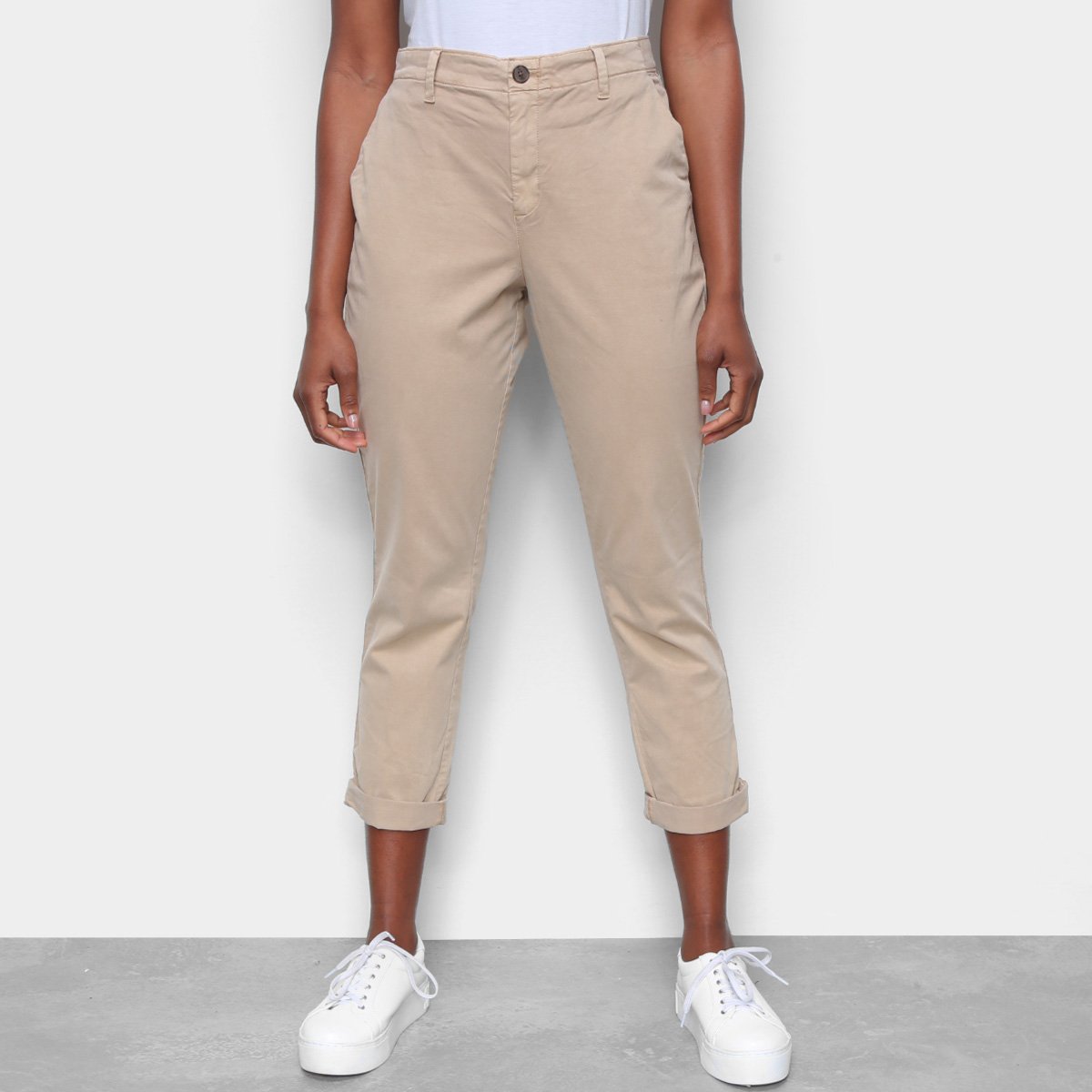 Social Feminina Cor De Calça Caqui Calça Alfaiataria Feminina