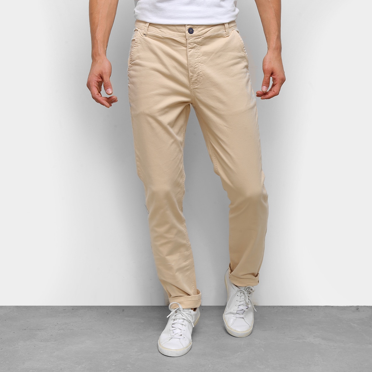 Calça Sarja Malwee Chino Masculina - Bege | Netshoes