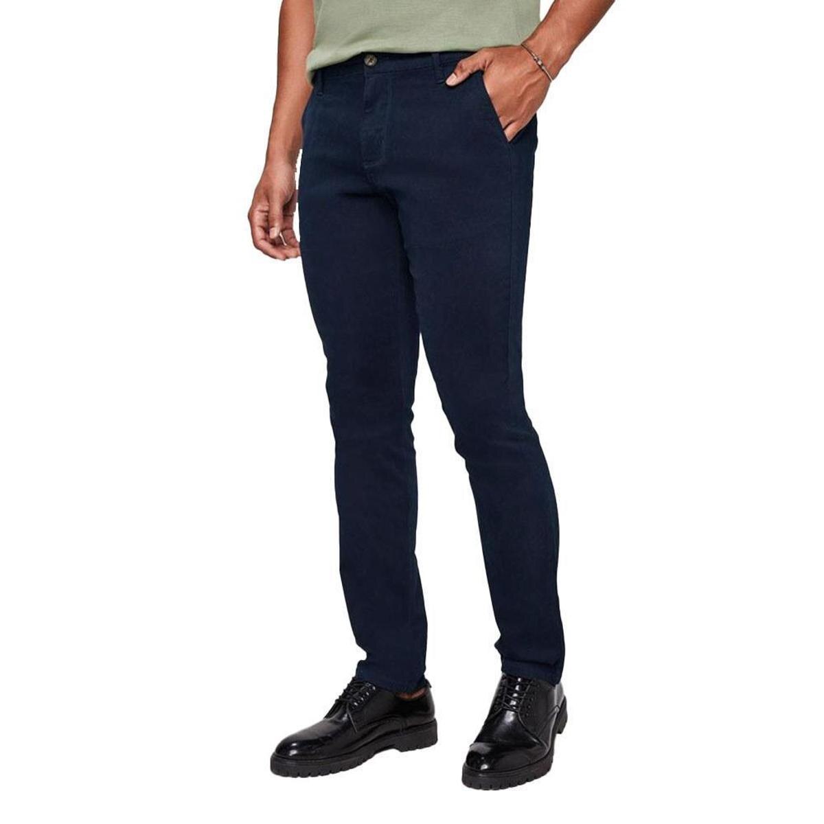 Calça Sarja Masculina Lado Avesso Marcello Slim Azul Marinho - LH24858