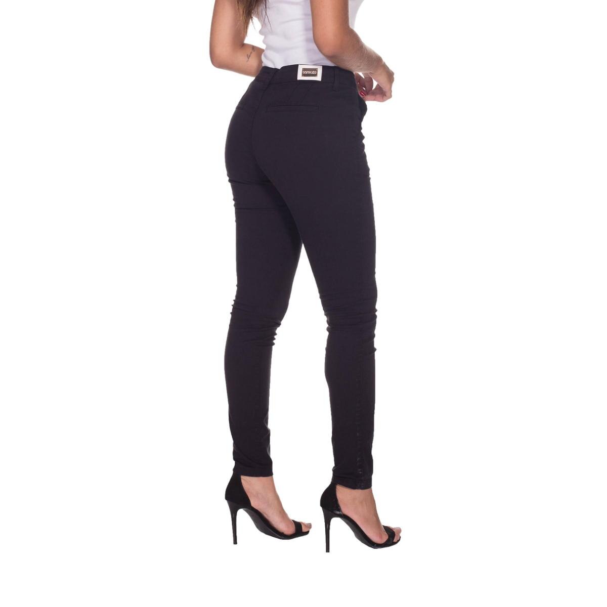 calça sarja alfaiataria feminina