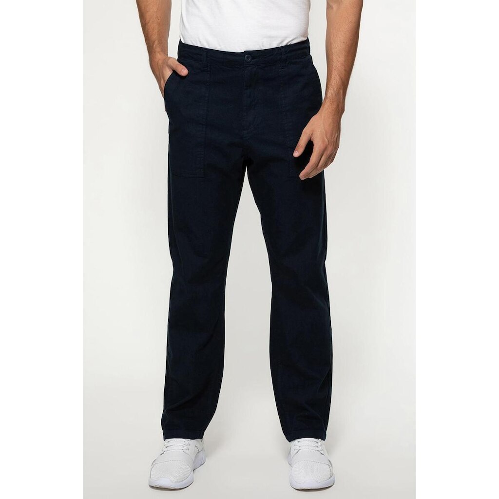 Calça Sarja Regular Straight Bolso Azul Escuro