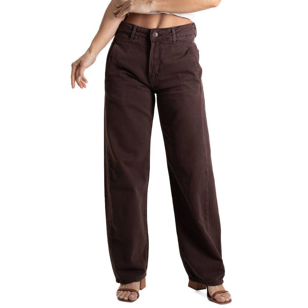 Calça Sarja Sawary Barrel - 280935 - marrom 46