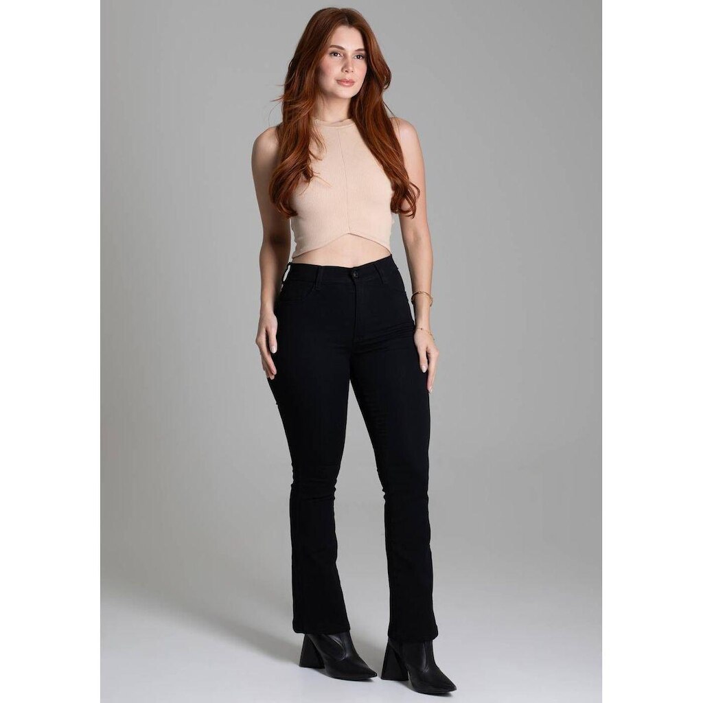 Calça Sarja Sawary Boot Cut - 277726 - BLACK 46