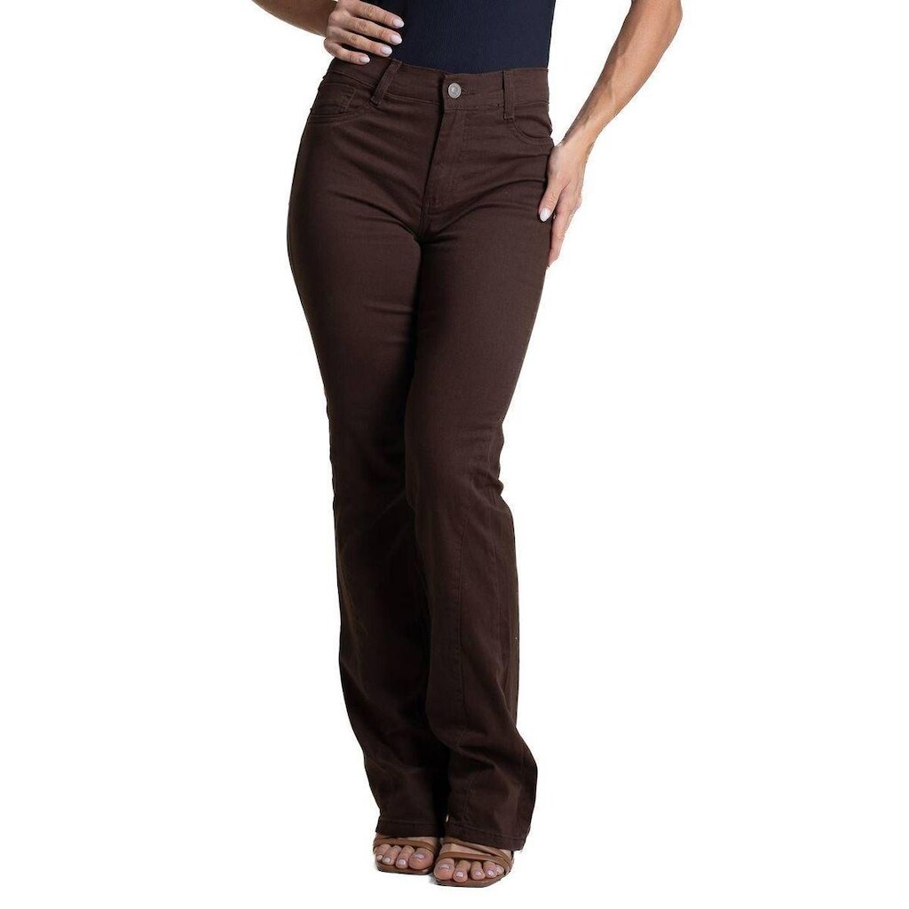 Calça Sarja Sawary Boot Cut - 281474 - marrom 38