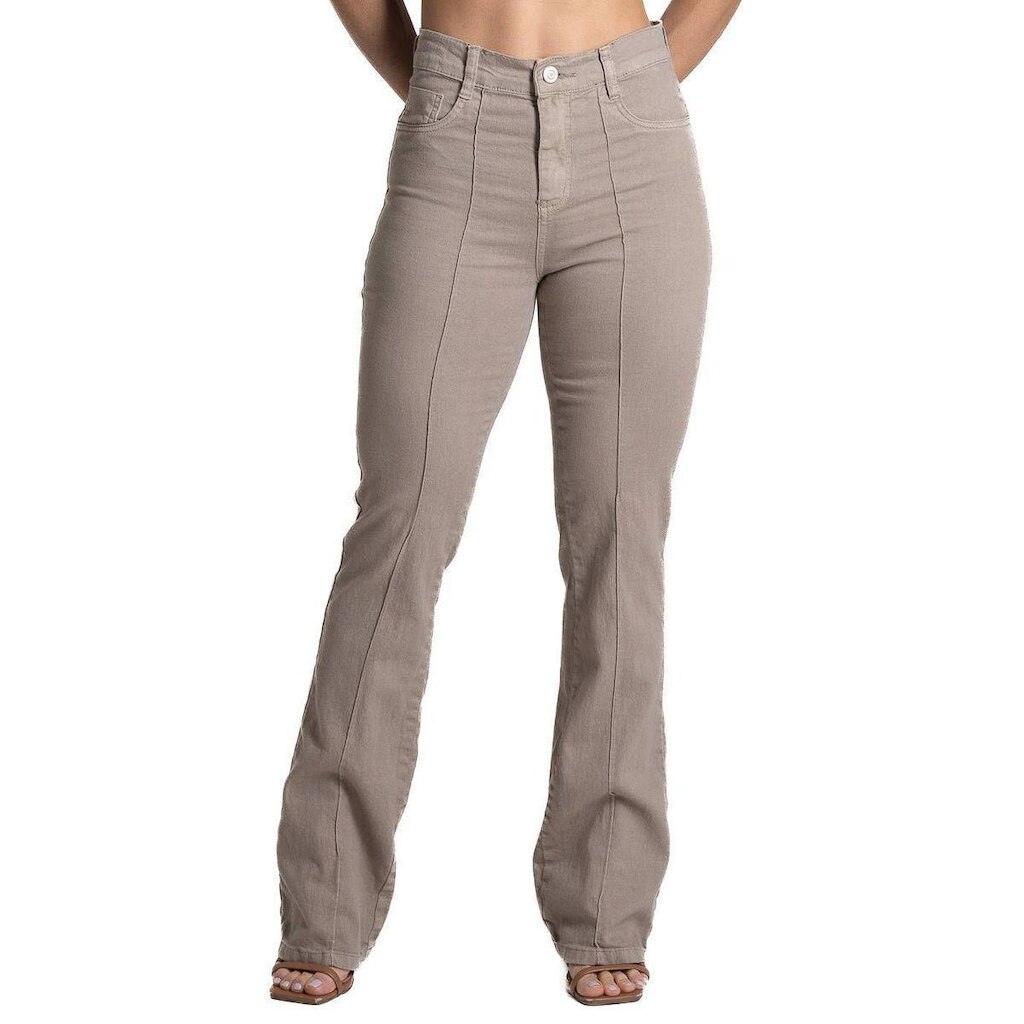 Calça Sarja Sawary Boot Cut - 282311 - Bege 38