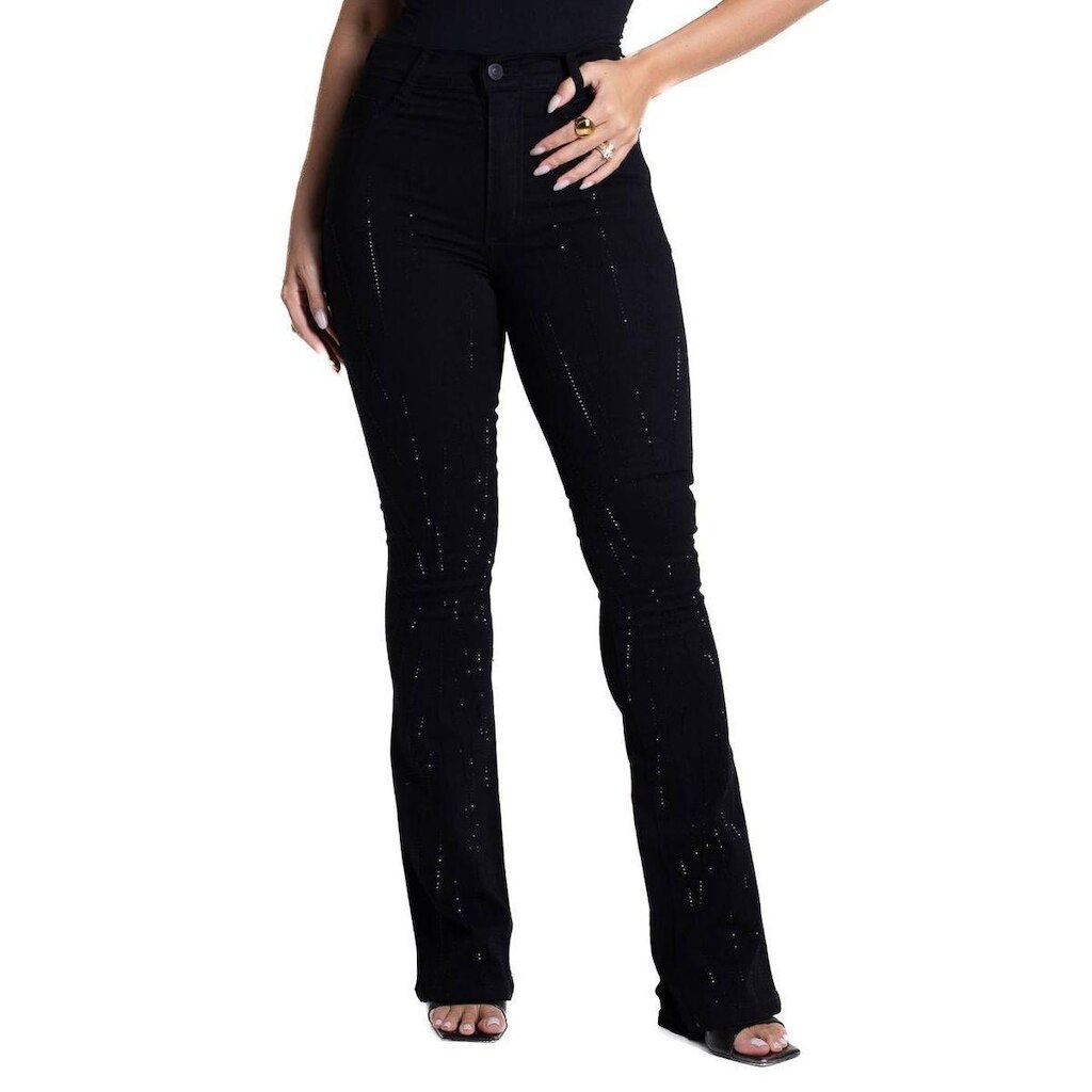Calça Sarja Sawary Boot Cut - 282441 - Preto 38
