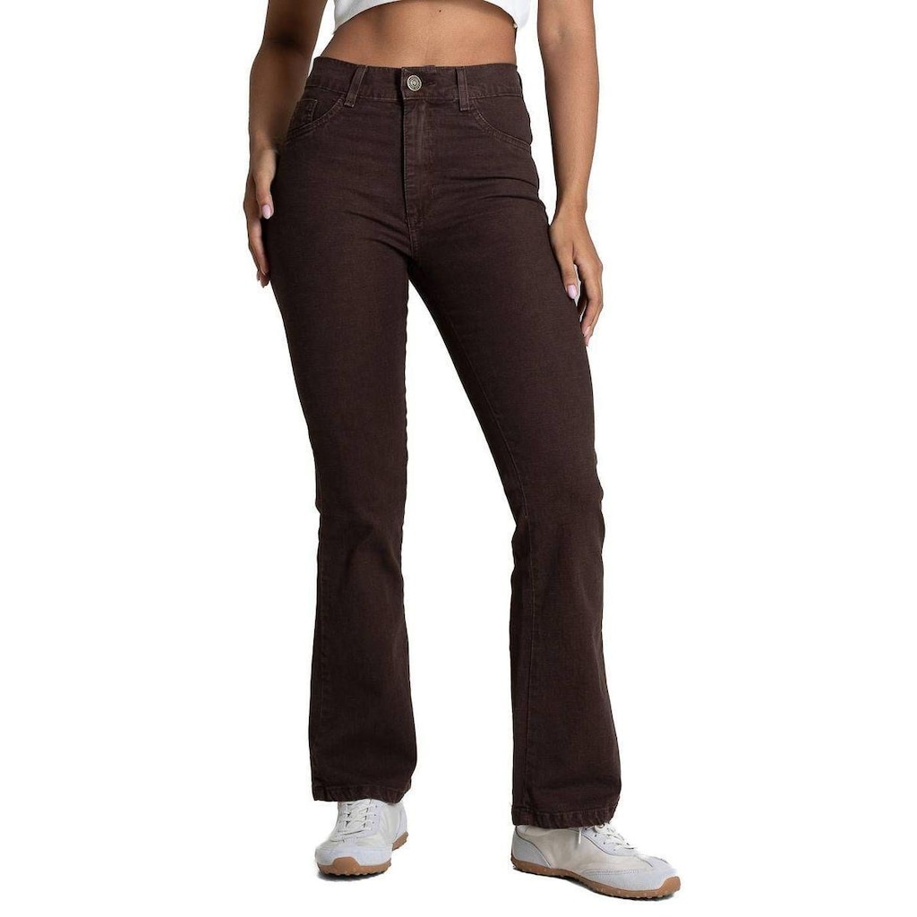 Calça Sarja Sawary Boot Cut - 283703 - Marrom -44