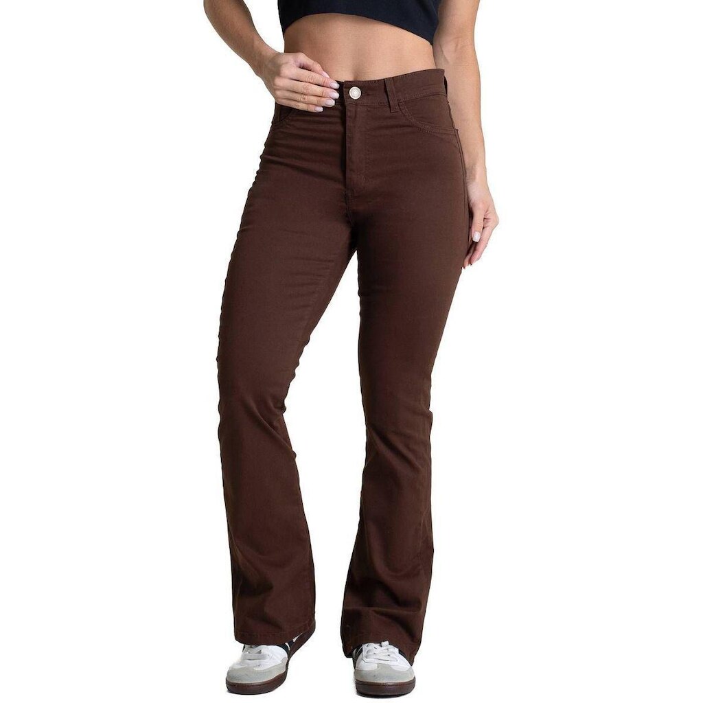 Calça Sarja Sawary Boot Cut Petit - 283454 - Marrom 34