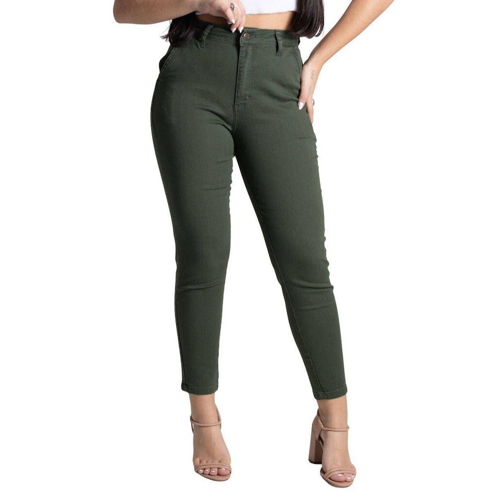 Calça Sarja Sawary Mom - 276970 - VERDE MILITAR 40