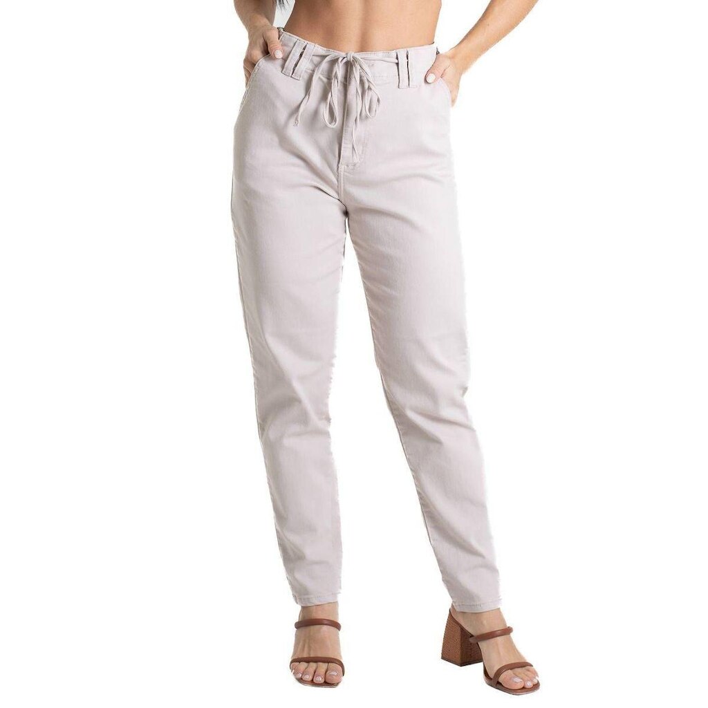 Calça Sarja Sawary Mom - 280308 - Bege 46