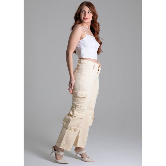 Calça Sarja Sawary Reta - 278225 - AMARELO 46