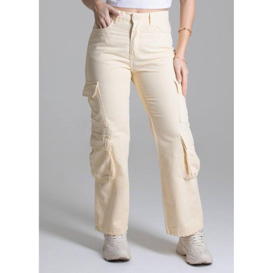 Calça Sarja Sawary Reta - 278225 - AMARELO 46