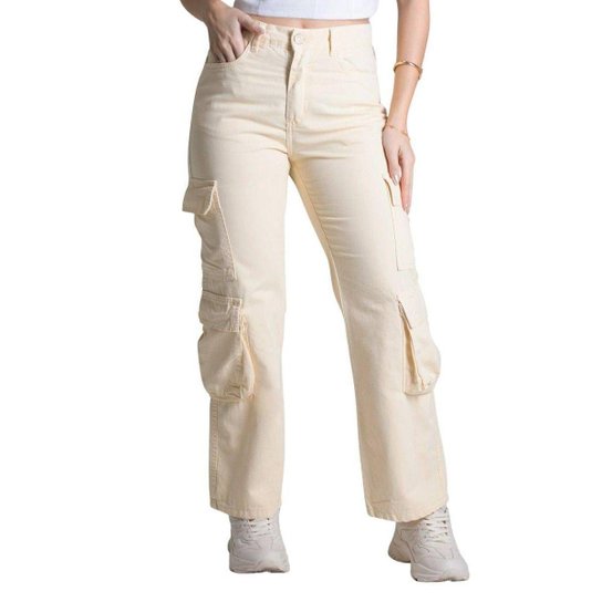 Calça Sarja Sawary Reta - 278225 - AMARELO 46
