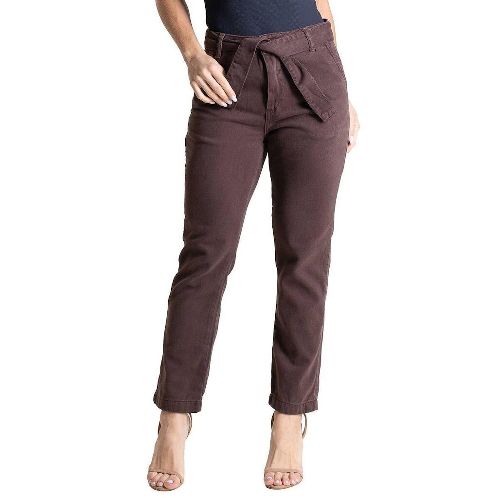 Calça Sarja Sawary Reta - 283977 - Marrom 40
