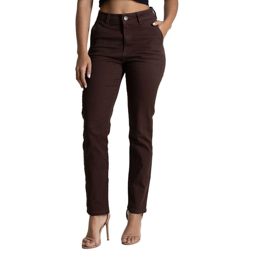 Calça Sarja Sawary Reta - 283987 - Marrom 40