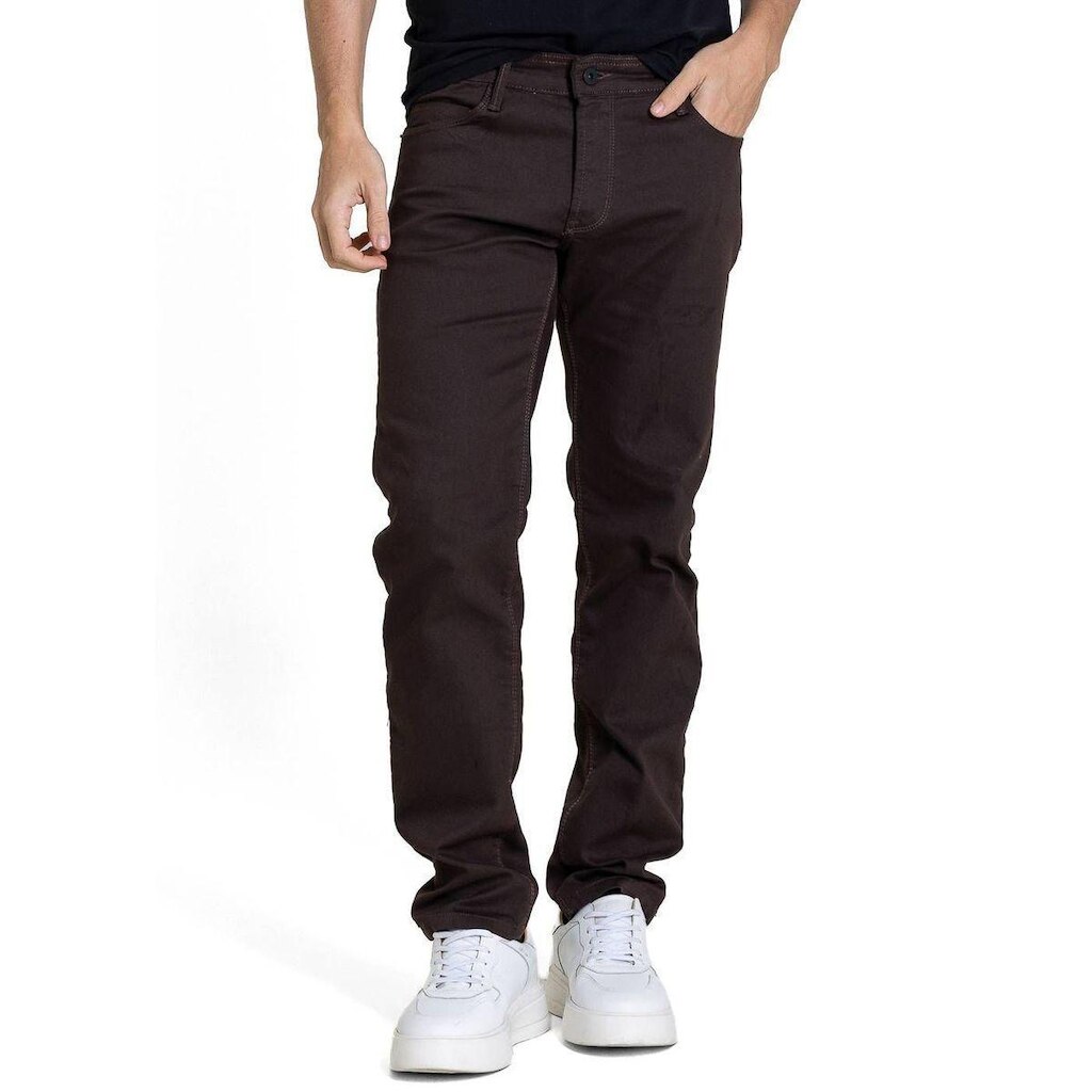 Calça Sarja Sawary Slim - 283854 - Marrom 40