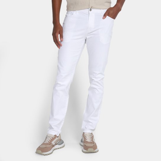 Calça Sarja Skinny Hering Masculina - Branco Menor preço em Calça Sarja Skinny Hering Masculina - Branco