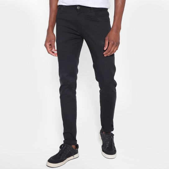 Calça Sarja Skinny Moda Vip Masculina - Preto Menor preço em Calça Sarja Skinny Moda Vip Masculina - Preto
