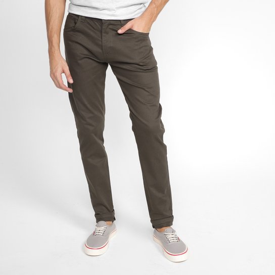 Calça Sarja Skinny Moda Vip Masculina - Verde Menor preço em Calça Sarja Skinny Moda Vip Masculina - Verde
