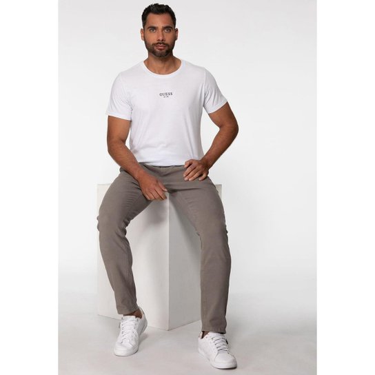 Calça Sarja Slim Cinza