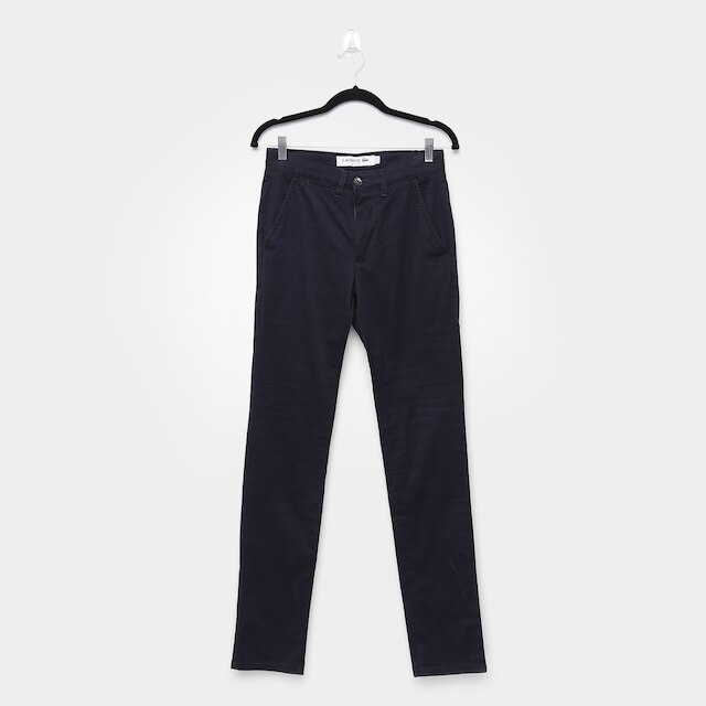 Calça Sarja Slim Lacoste Masculina - Marinho Menor preço em Calça Sarja Slim Lacoste Masculina - Marinho