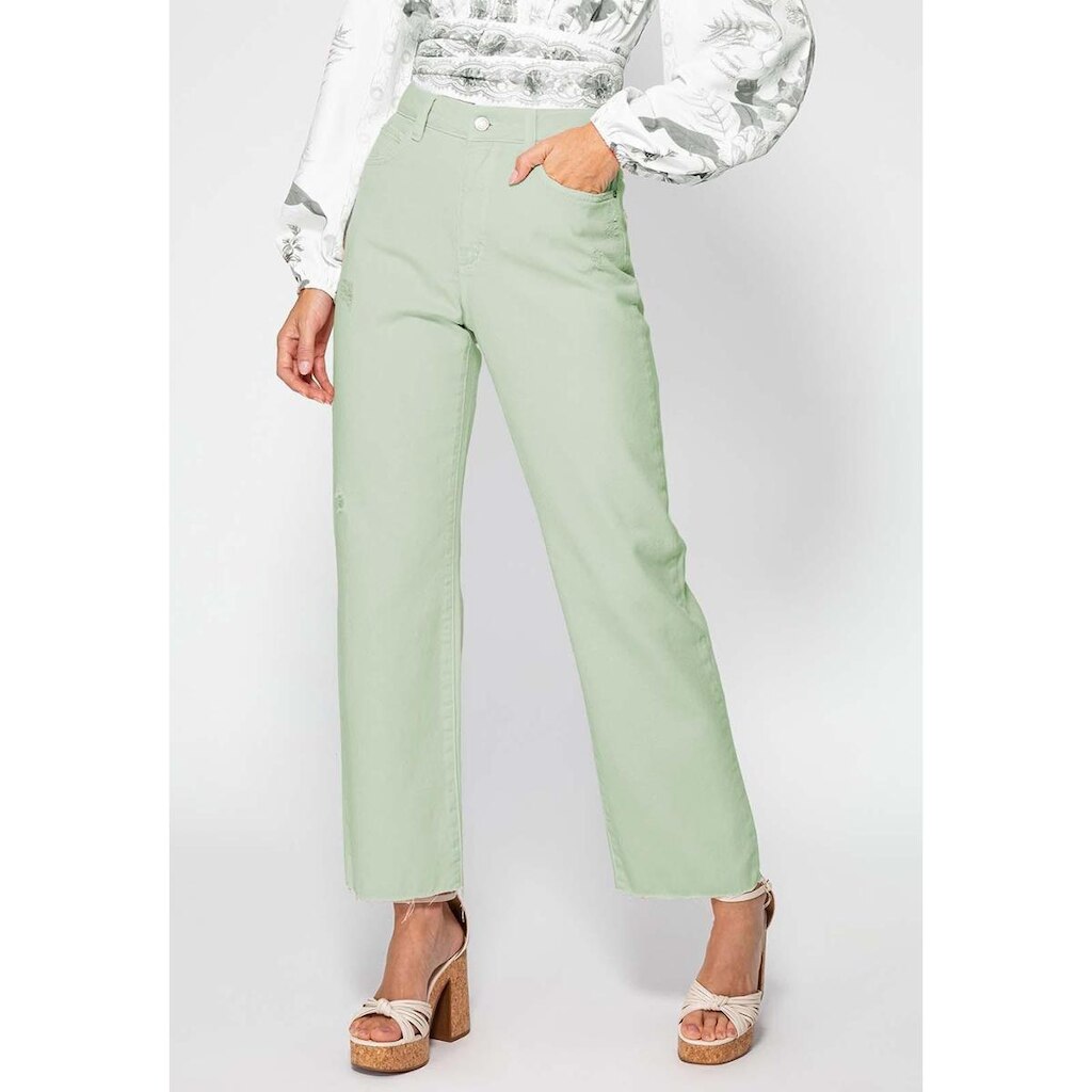 Calça Sarja Straight Leg Guess Verde Escuro