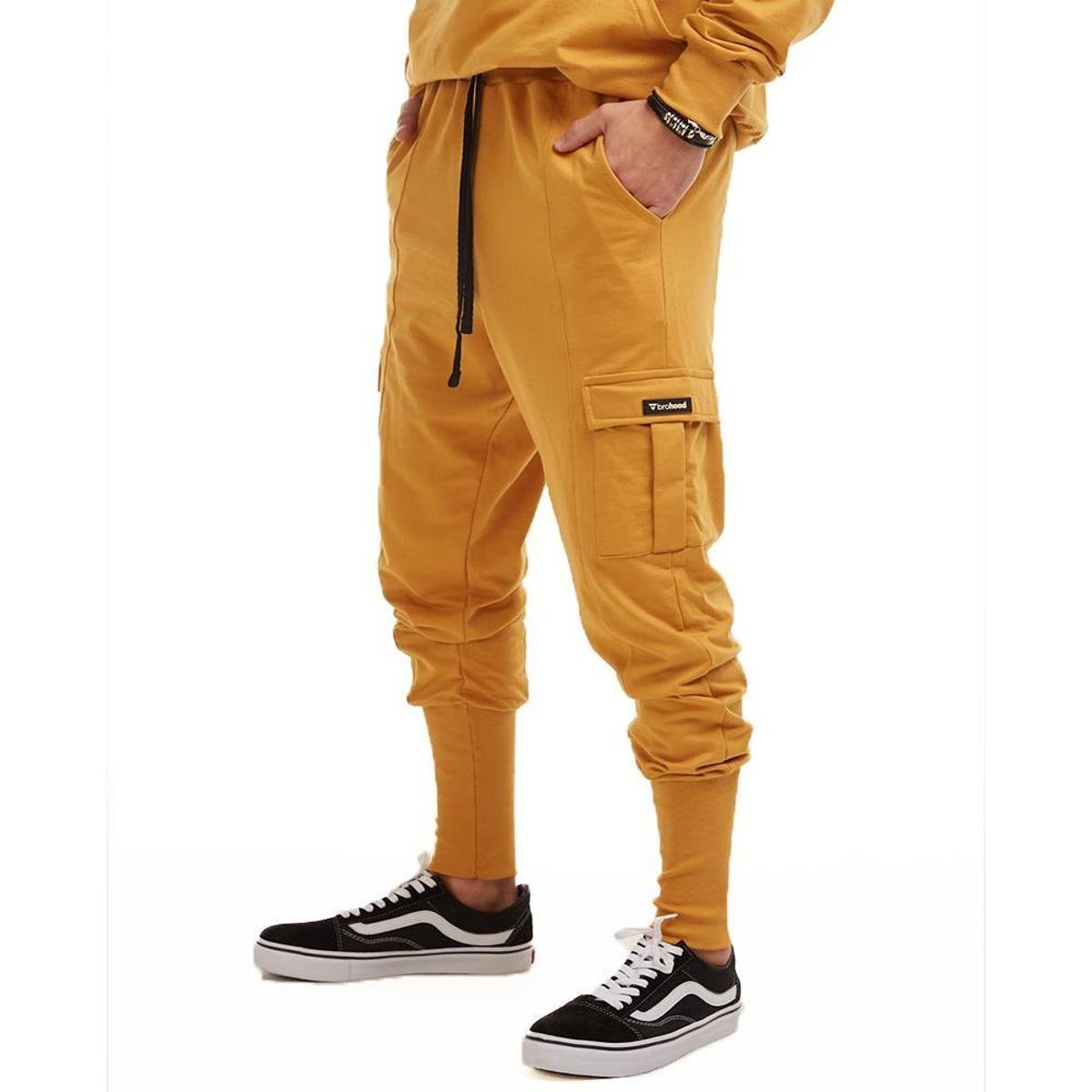 Calça Saruel Cargo Ninja Brohood Moletom Amarelo - Amarelo | Netshoes