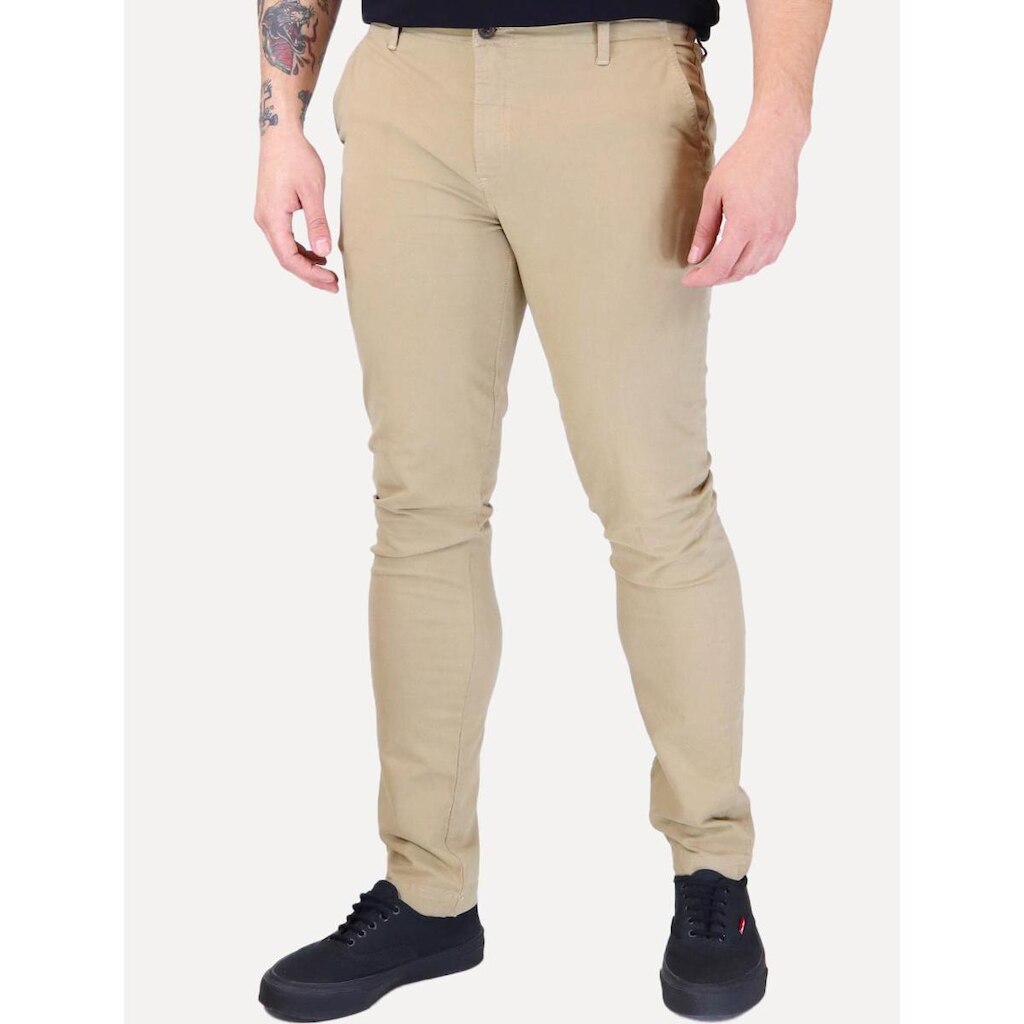 Calça Sergio K Masculina Chino Sarja Elastano Cáqui