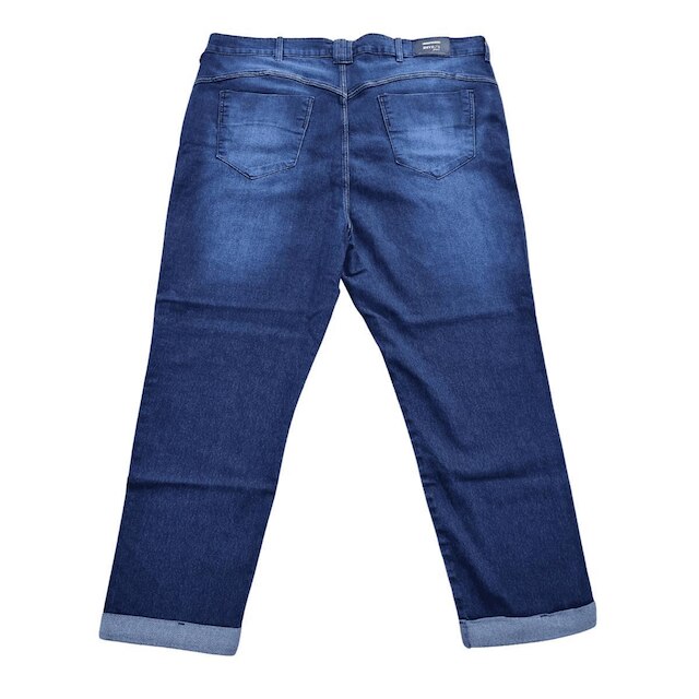 Calça Skinny Cigarrete Feminina Jeans Elastano Destroyed Barra Virada Plus Size Oversized