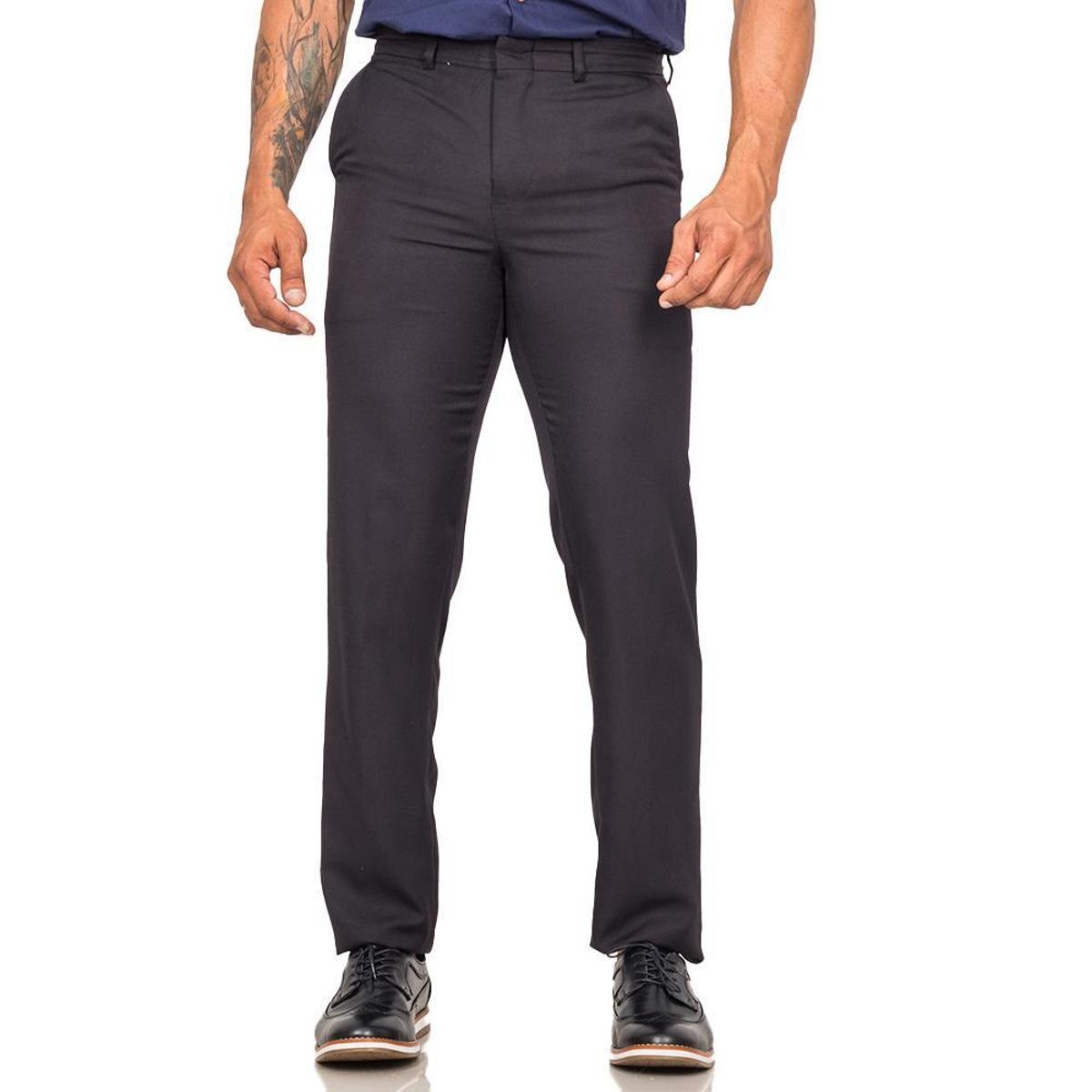 Calça Social Slim Masculina Lisa Microfibra Alfaiataria - Preto | Netshoes
