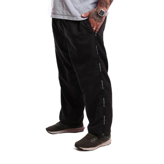 Calça Tactel Ox Silver Plus Size Esporte - Preto Menor preço em Calça Tactel Ox Silver Plus Size Esporte - Preto
