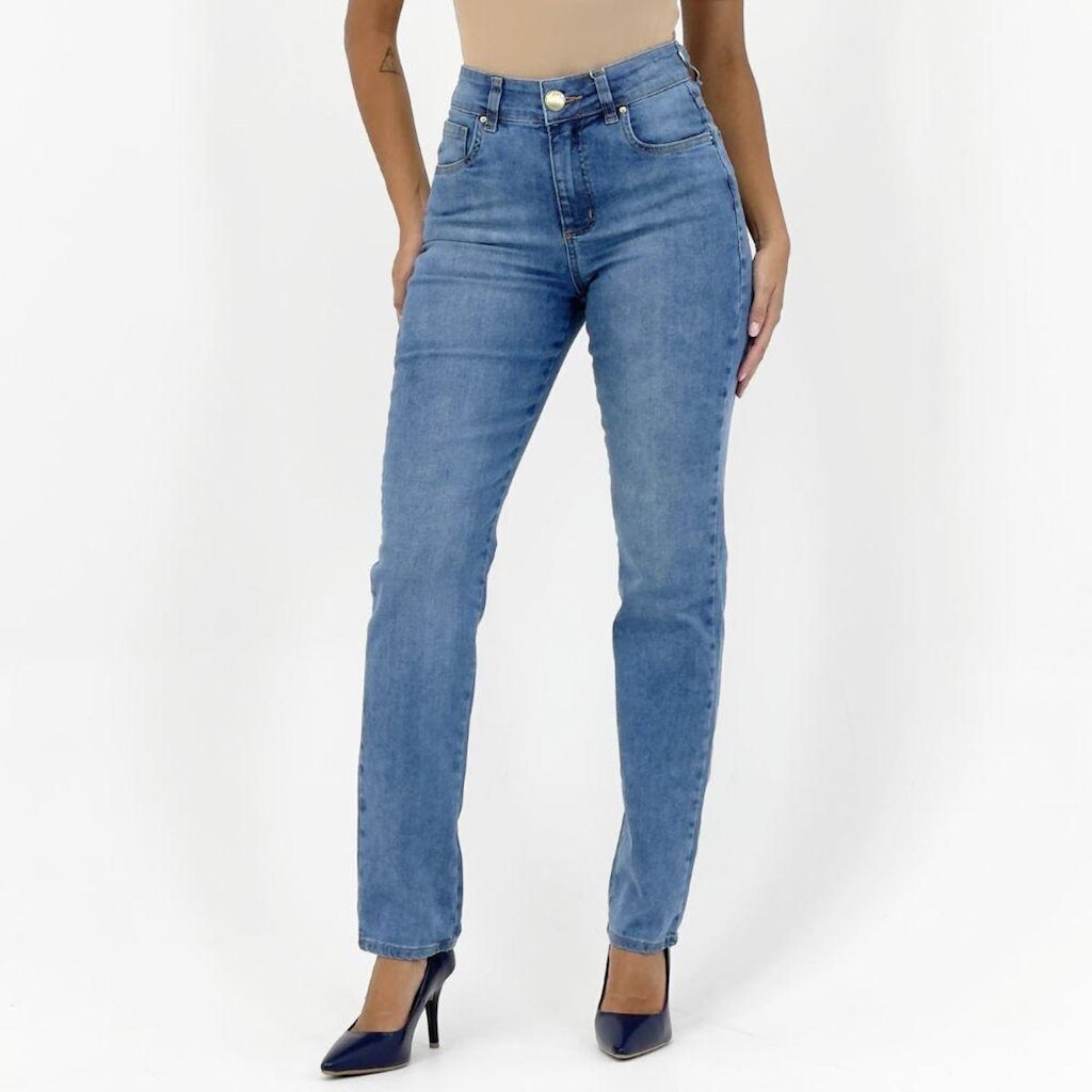 Calça Tanise Jeans Reta Feminina