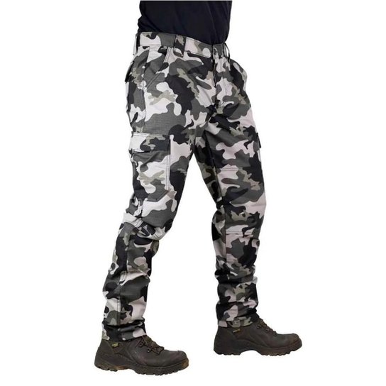 Calça Tática Safo Militar Cargo 6 Bolsos Rip Stop Choque Black - Preto+Cinza Menor preço em Calça Tática Safo Militar Cargo 6 Bolsos Rip Stop Choque Black - Preto+Cinza