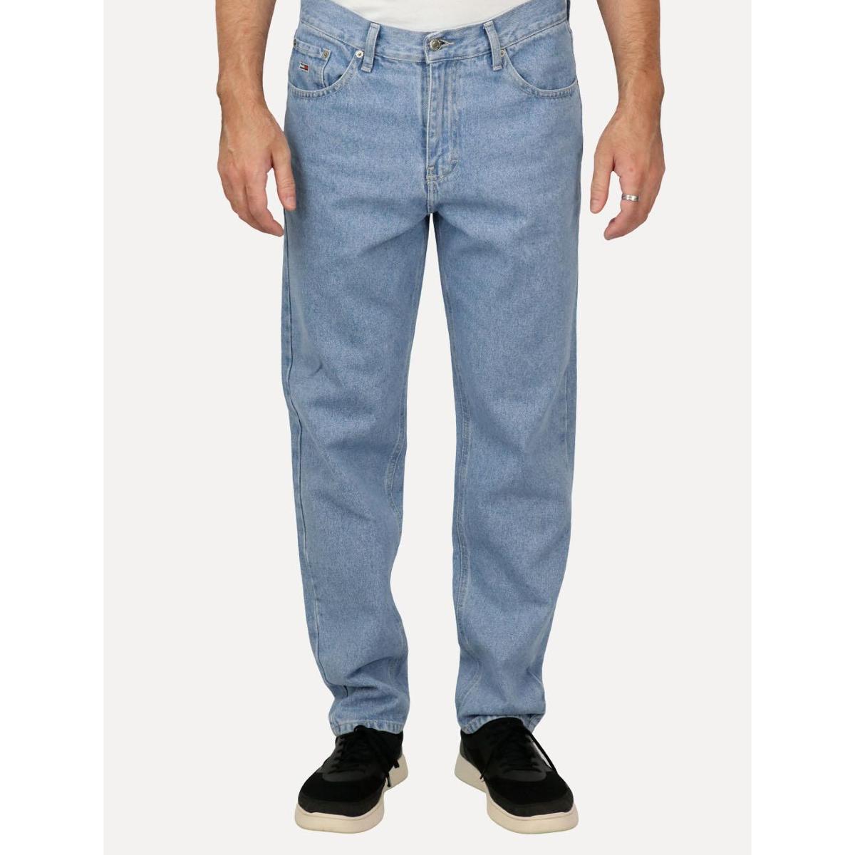 Calca Tommy Jeans Masculina Relaxed Isaac Tapered Clara Azul Claro