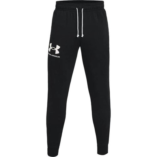 Calça Under Armour Jogger Rival Terry Masculino - Preto - Preto Menor preço em Calça Under Armour Jogger Rival Terry Masculino - Preto - Preto