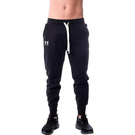 Calça Under Armour Rival Terry Jogger - Preto Menor preço em Calça Under Armour Rival Terry Jogger - Preto