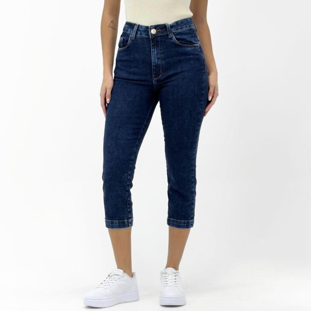 Calça Voox Jeans Capri Estonada Feminina
