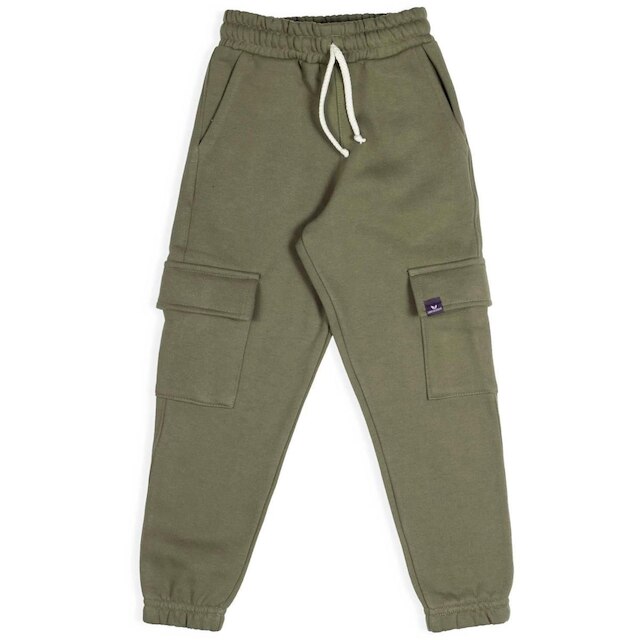 Calça Vrasalon Infantil Moletom Jogger Cargo Punho Elástico Masculina