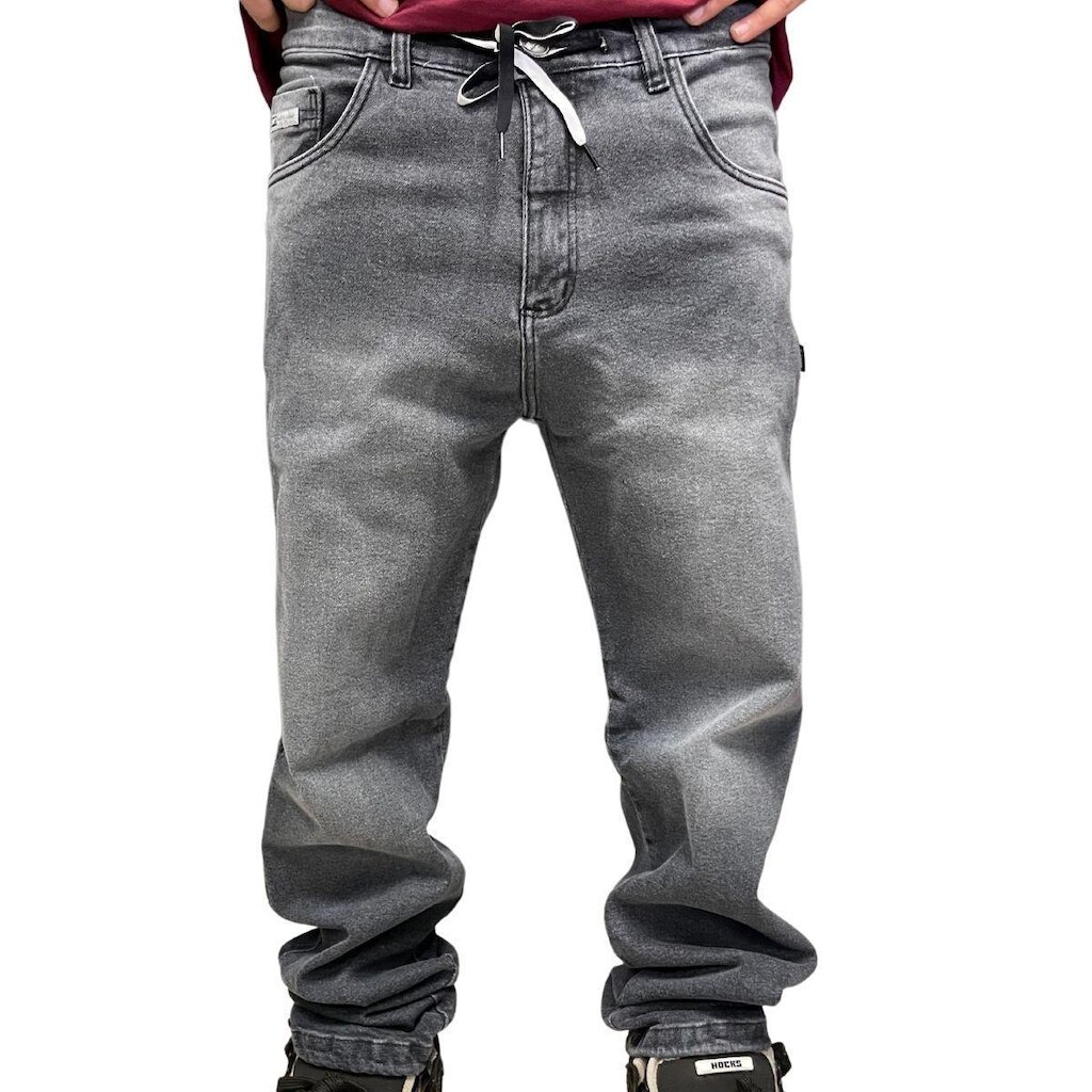 Calça Wats Jeans Marmorizada Preta Mazuc
