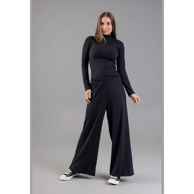 Calça Wide Leg Feminina Adulta Just Basic - Preto | Netshoes