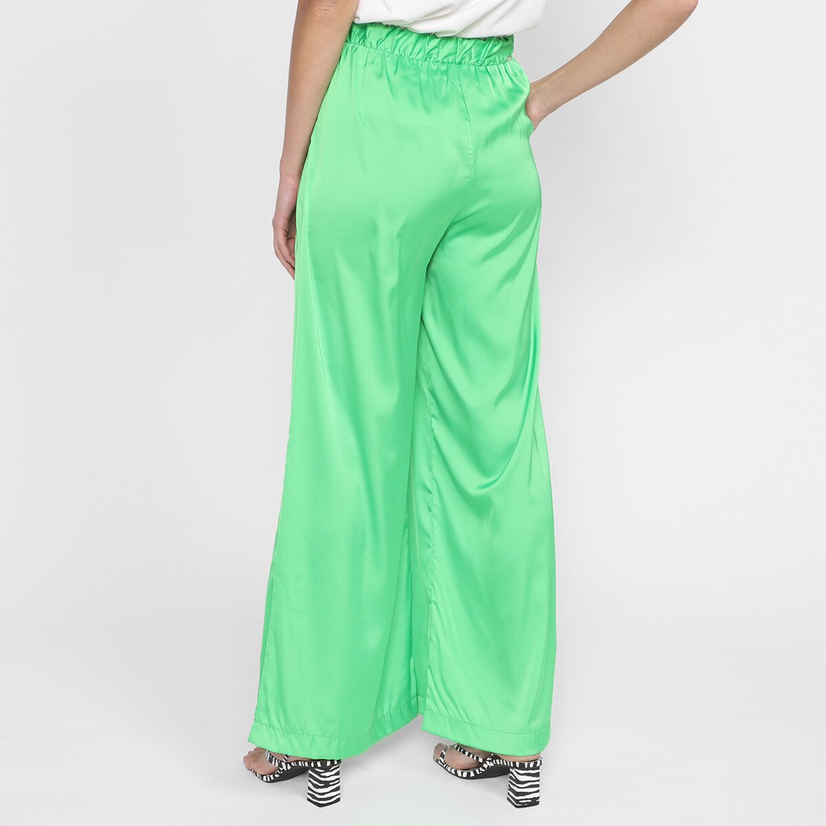 Calça Wide Leg Lança Perfume Amarração Feminina - 2