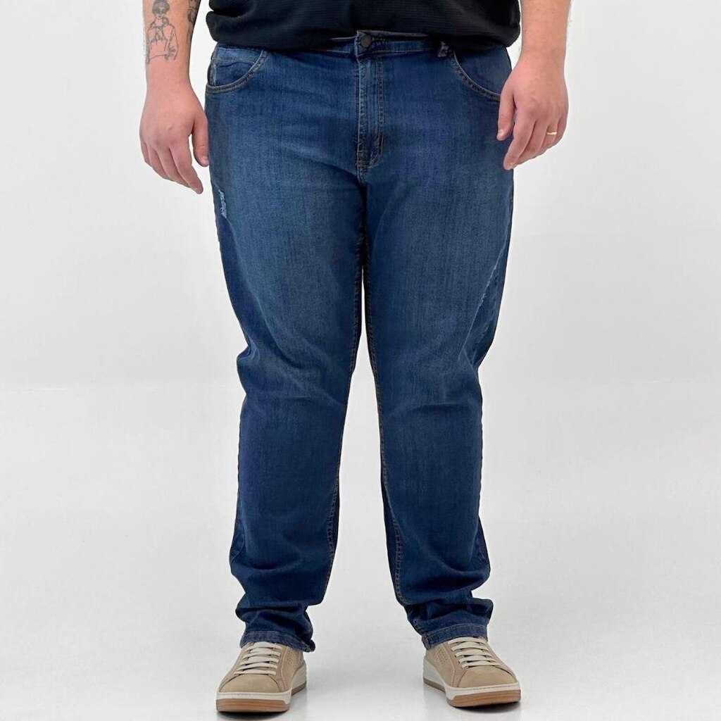 Calça Young Style Plus Size Jeans Skinny Masculina